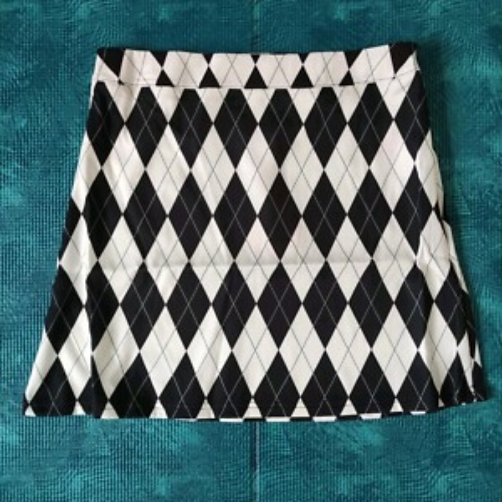 Sugar Thrillz Black and White Diamond Skirt